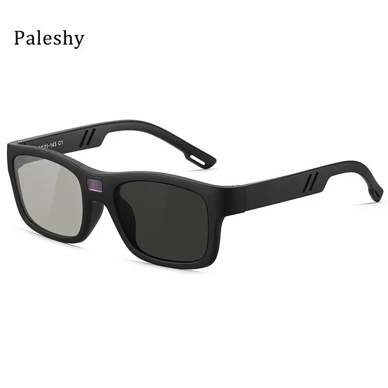 Paleshy Smart 0.1s Photochromic Polarized Sunglasses – Lightweight Square UV Protection Eyewear for Men & Women, Outdoor Color-Changing Safety Glasses