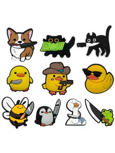 10pcs Cute Duck Frog Penguin Shoe Accessories, Crocs Fashion Accessories, DIY Shoe Decorations, Birthday Gifts, Daily Wear, Charms