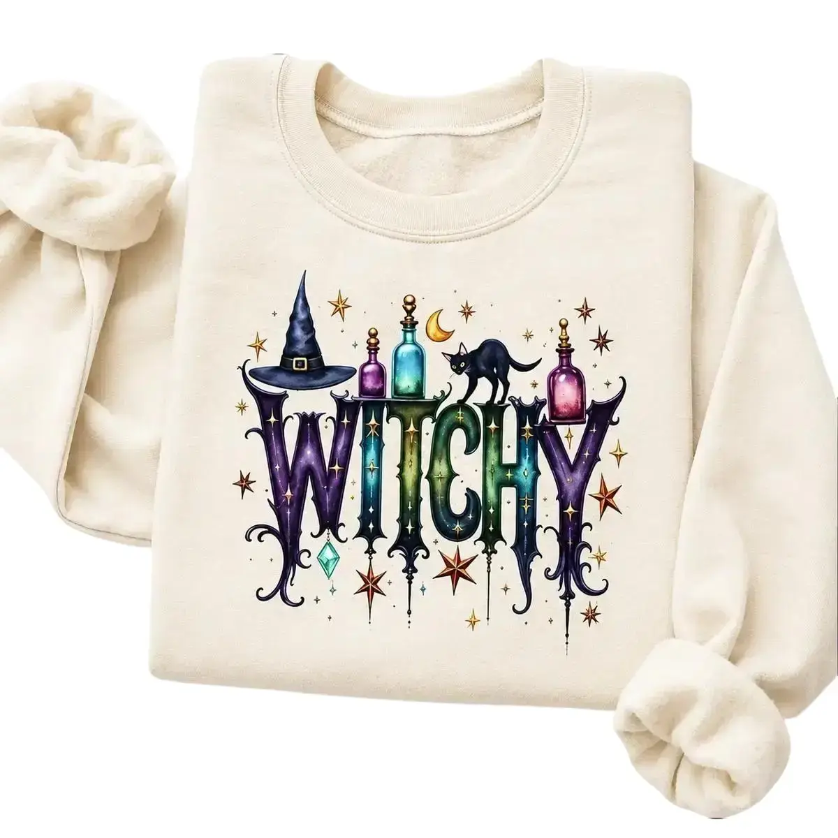 Halloween Witch Sweatshirt, Funny Witch, Halloween Women Shirt, Witchy Vibes Sweatshirt, Witchy Things Shirt, Halloween Gift - TrendWear USA