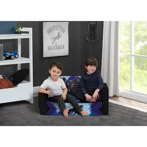Marvel Black Panther Cozee Flip-Out Sofa with Memory Foam - 2-in-1 Convertible Sofa to Lounger