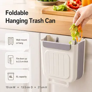 Foldable Kitchen Trash Can – 1 Count Hanging Garbage Storage Bucket, Kitchen Bin, Space-saving Kitchen Accessory for Home, Kitchen Waste Management, Kitchen, Bathroom