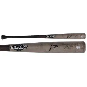 J.T. Realmuto Philadelphia Phillies Autographed Game-Used Gray and Black Old Hickory Broken Bat from the 2024 MLB Season - HH98507576 - Fanatics Authentic Certified