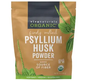 Viva Naturals Organic Psyllium Husk Powder, 24 oz - Finely Ground, Unflavored Plant Based Superfood - Good Source of Fiber for Gluten-Free Baking, Juices & Smoothies - Certified Vegan, Keto and Paleo