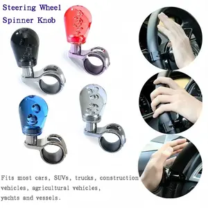 Crystal Acrylic 360° Bearing Steering Wheel Spinner Knob Labor-Saving Steering Auxiliary Handle