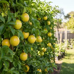 Yellow Tropical Flower Tree Living Plant, Tropical Flower Tree, Sweet Flower and Fruit, Suitable for Trellises and Outdoor Gardens