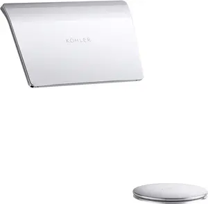 KOHLER Compact Tea-for-2 Bath Drain Trim - Polished Chrome Plug Stopper, Lightweight Modern Bathroom Accessory, Dual Drain Compatible, Easy to Install, Durable Stylish Bathtub Fixture Accessory, Tea-For-Two