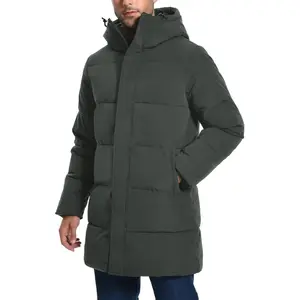 Pioneer Camp Mens Long Winter Coat Hooded Waterproof Insulated Puffer Jacket Thicken Puffy Warm Down Windbreaker Parka