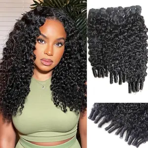 Burmese Curly Bundles Human Hair 3c4a 100% Unprocessed Brazilian Virgin Hair 3 Bundles Quick Water Weave with Spiral Curly End Raw Human Hair Extensions Natural Black