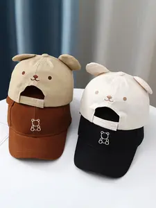 Baby Embroidered Hat Spring Autumn Boy Cute Animal Hats Baseball Cap Adjustable Girl Sun Protection Hard Brim Snapback Suitable for Travel Beach 1-3 Years Head Circumference 44-50cm