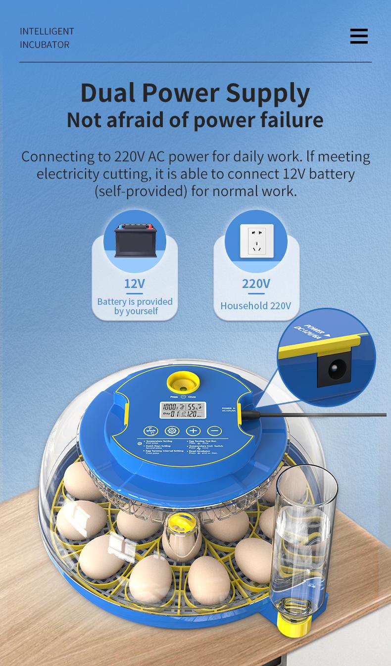 18 Egg Incubator for Hatching Eggs, Egg Incubators with Automatic Egg Turning, Temperature and Humidity Control, Egg Candler, Automatic Water Bottle Refill, Incubator for Chicken, Ducks, Goose