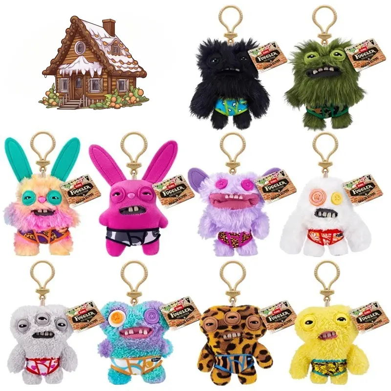 Fuggler Hilarious Ugly Monster Soft Plush Pendant Keychain - 5 in Funny Teeth Doll, Mini Bag Charm, Gag Gift for Toys & Hobbies