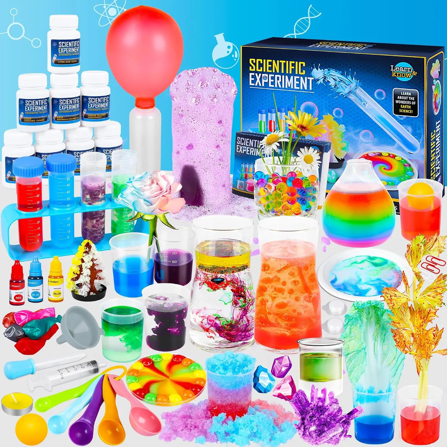 80 Science Experiments Kit for Kids, STEM Science Lab Set with Goggles, Test Tubes & Learning Tools, Educational Activity Kit for Boys & Girls Ages 6+