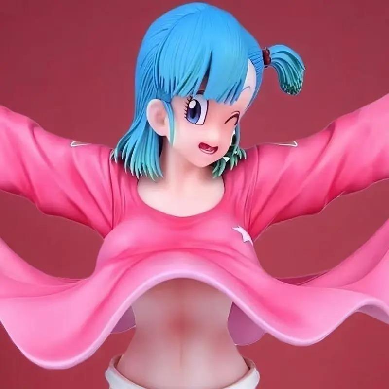 25cm Anime Lift Up The Skirt Bulma Figure Trendy Toy Girl Model Ornament Action Figures Desktop Collection Decoration Fan Gift