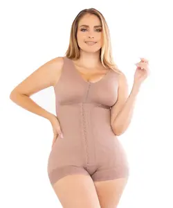 Faja postquirúrgica y postparto con brasier integrado Fajas Colombianas High Compression Shapewear Tummy Control Bodysuit for Women with Built-in Bra & Adjustable Clasps Cocoa Color