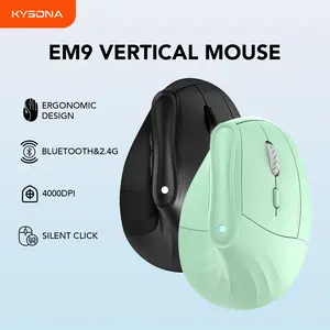 Kysona Ergonomic Vertical Mouse, Bluetooth & 2.4G Wireless Optical Mice for Small to Medium Hands, 5-Level Adjustable DPI, Silent Click, Compatible with PC/Laptop/Computer