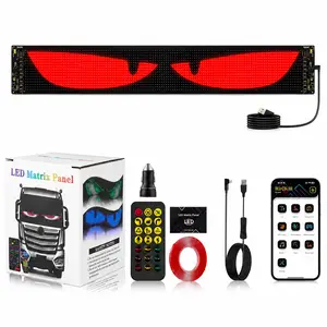Dynamic Devil Eyes Programmable LED Car Display - Smart APP Control RGB Flexible Screen for Rear Windshield, DIY Colorful Animated Eye Lamp for Cars, 14.6" x 3.6" Waterproof Soft Panel #Summervibes outdoorfun