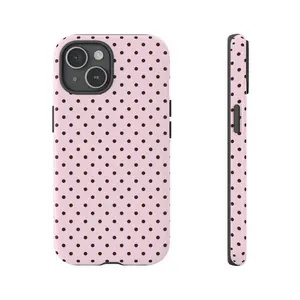 Light pink polka dots,Cover for iphone 17 phone case 16 pro max 15 Plus 14 13 12 11 Cute, clear, military-grade, high-end, durable, shockproof, and drop-resistant 2-in-1 glossy phone case