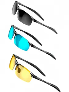 3 Pairs ATTCL UV400 Polarized Sunglasses, Polarized Shades, Ultra-Light Aluminum-Magnesium Alloy Frame, TAC HD Lenses, 100% UVA/UVB Blocking, for Golf Fishing Driving Running, with 3 Set Cleaning Cloth & Case