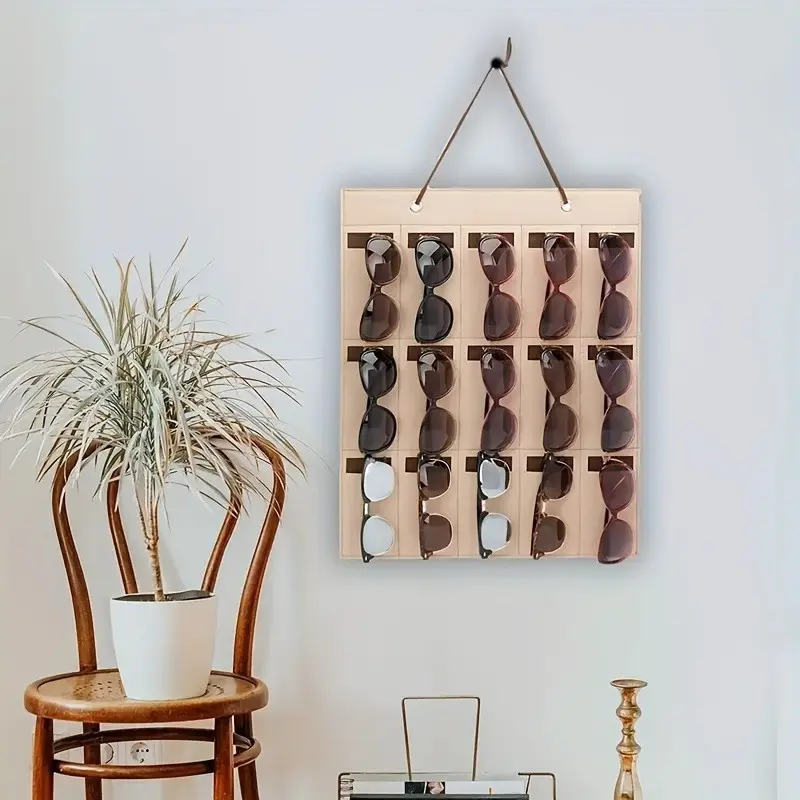 Sun Glasses Storage Box, Wall-Mounted Felt Eyewear Organizer Bag, Hanging Sunglasses Display Rack, Portable Sunglasses Organizer, Essential Accessory for Sun Protection
