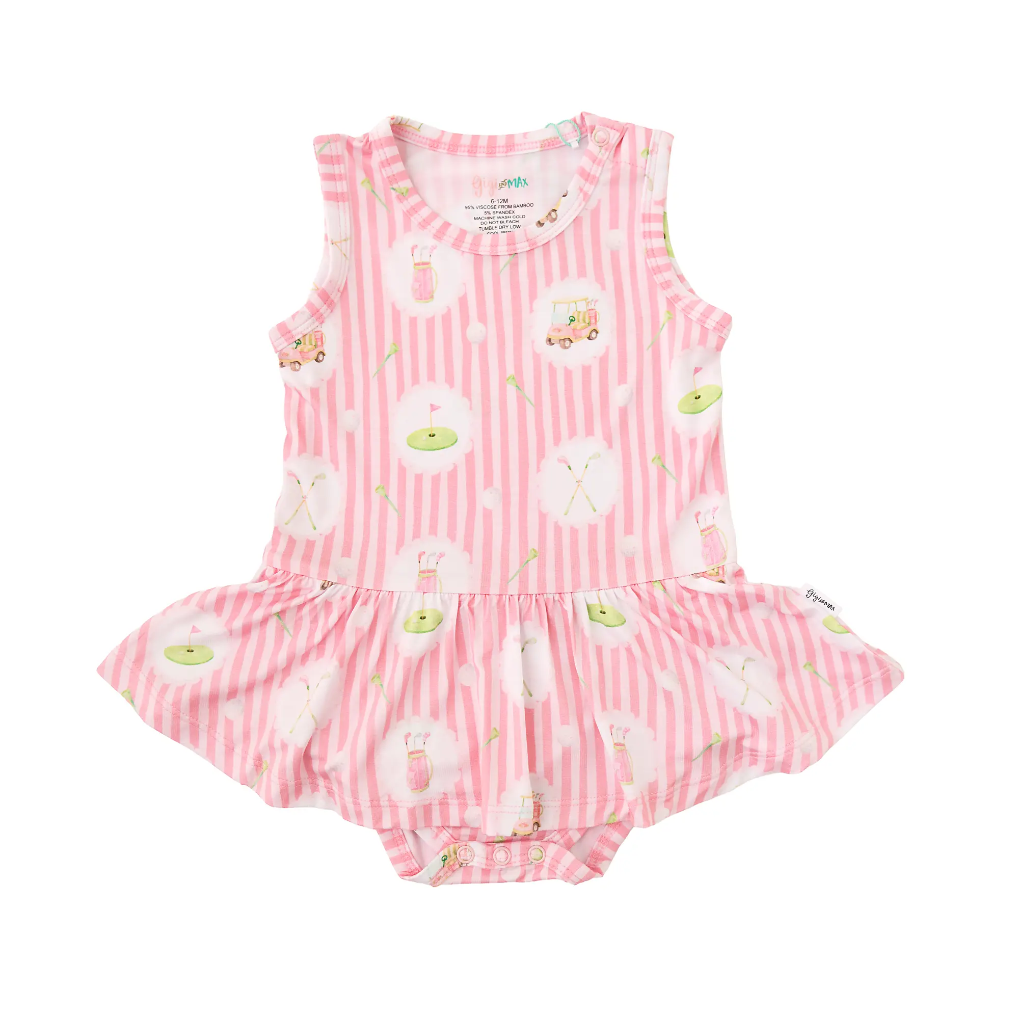 Piper Golf TUTU - Soft Bamboo Viscose Tutu Skirt with Fitted Bodysuit, 3 Snaps for Diaper Changes, Sizes 3-6m to 18-24m, Breathable & Stretchy