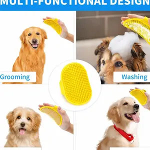 3pcs Dog Grooming Brush Set, Pet Shampoo & Massage Bath Brushes, Ideal for Short/long Fur Cats/dogs, Easy Grip Handles