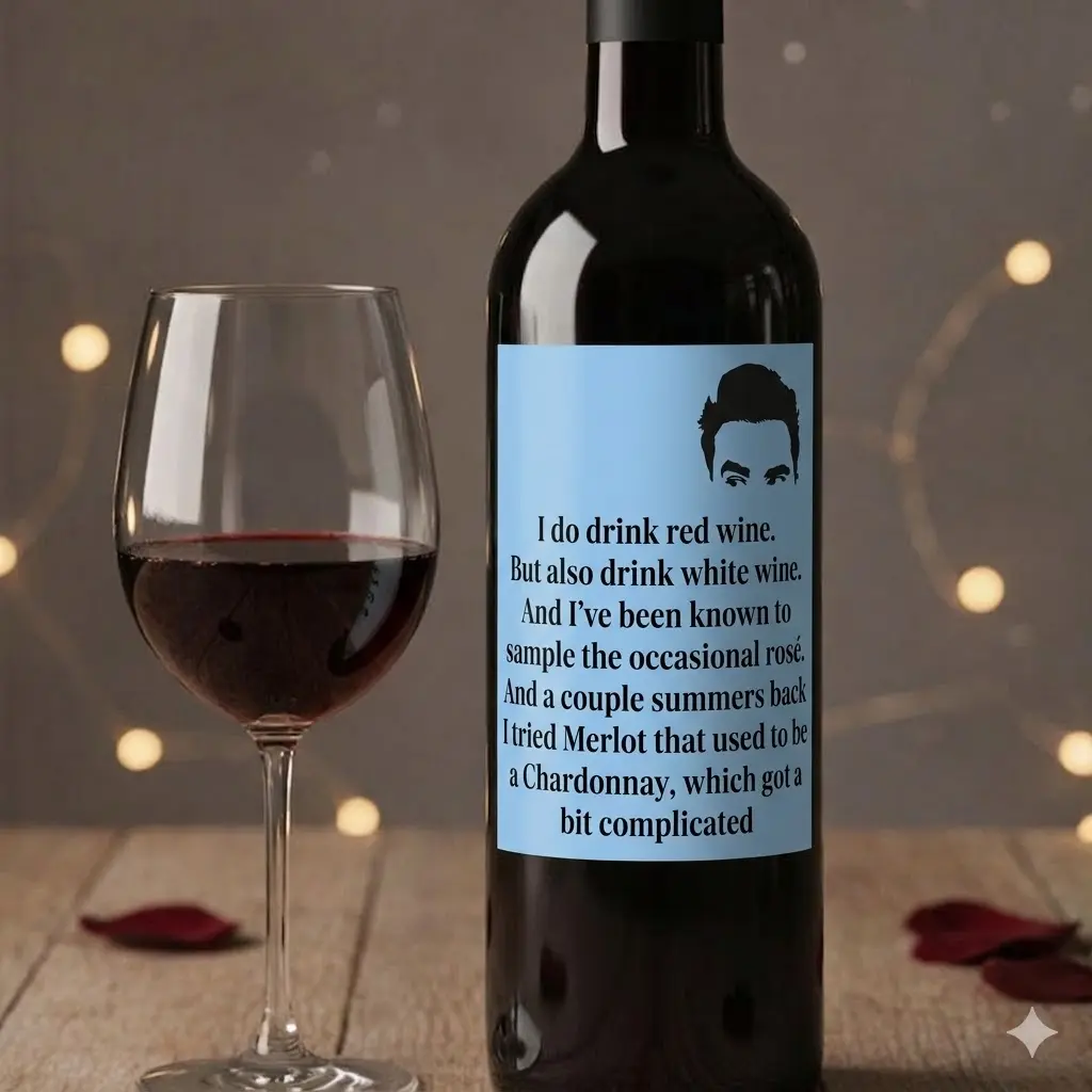 Schitt's Creekkk Wine Label Vinyl Sticker Funny Novelty Gift Birthday Secret Wine Bottle Sticker