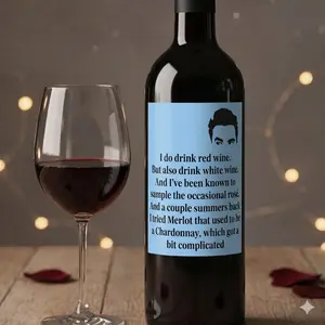I Do Drink Red Wine Schitt's Creekkk Wine Label Vinyl Sticker Funny Novelty Gift Birthday Secret Wine Bottle Sticker