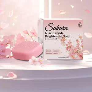 Sakura Soap Niacinamide Handmade Soap Deep Cleaning Brighten Skin Bath Face Wash Hand Oil Soap 100g, Natural Skincare Cleanser