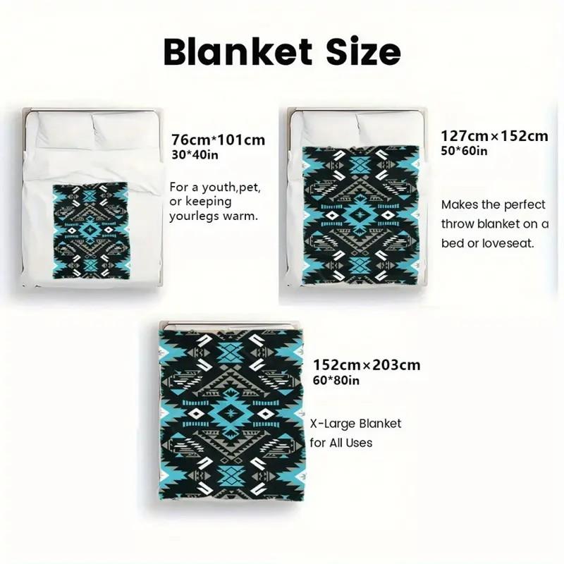 【MECE】1pc Aztec pattern Blanket-Lightweight Home Furnishings Bedding Blanket 280gsm,Beds-Soft and Warm Fabric Digital Printed Blanket, Cute Blanket, Interesting Blanket,Suitable for Sofas Beds Travel Camping Living Rooms Offices Sofas Chairs