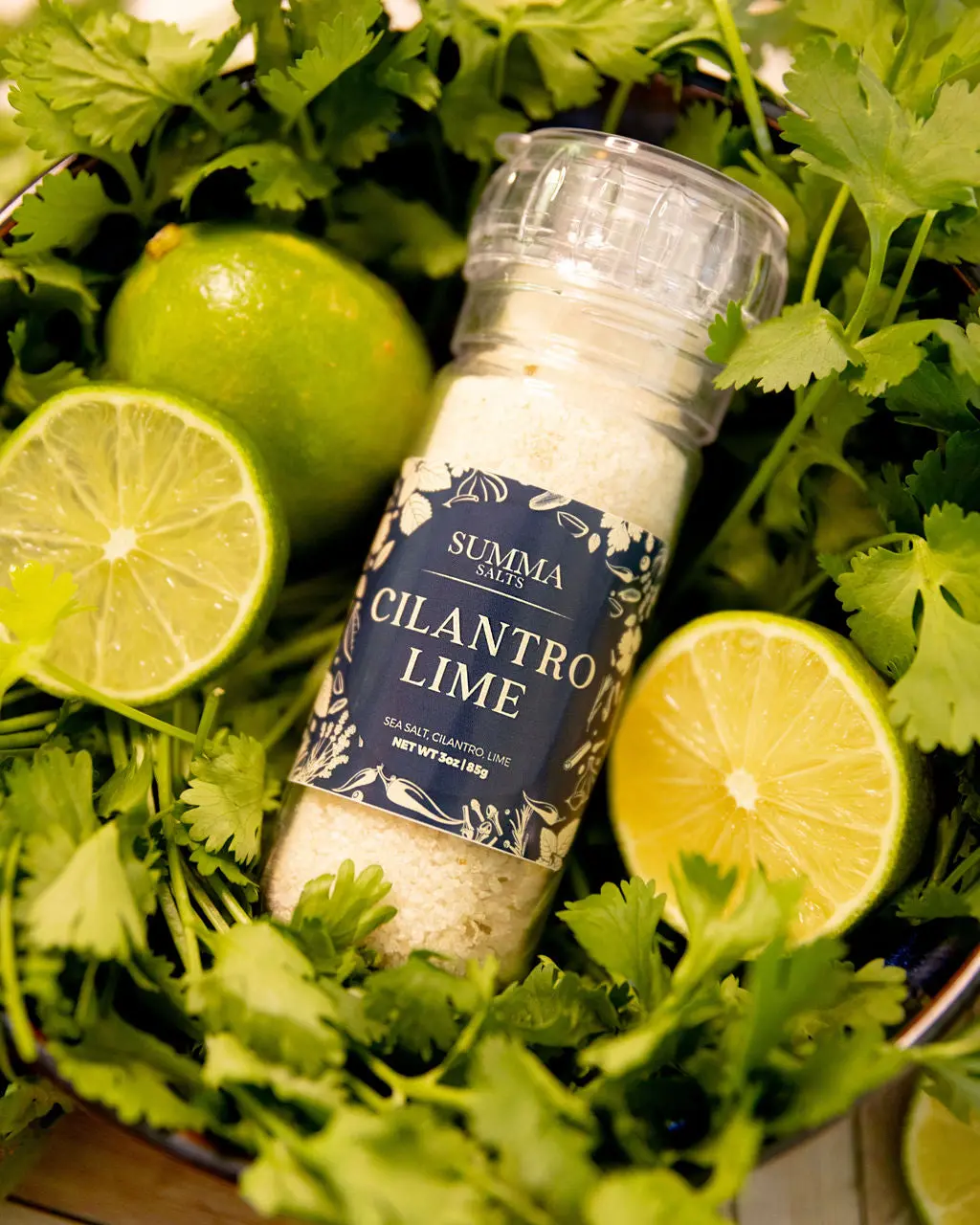 Cilantro Lime - Kosher Sea Salt flavored with fresh Cilantro and Lime
