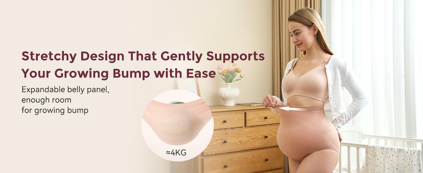 【Summervibes 】Momcozy Women's Maternity High Waist Underwear Pregnancy Seamless Soft Belly Support Panties Over Bump 3 Pack - 5 Pack tiktok shop maternity  undies
