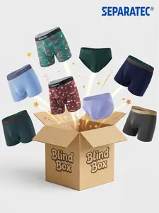 Separatec Men's Menswear Blind Box Mystery Underwear - Ball-Support Dual Pouch, Bamboo Spandex-Rayon Fabric, Classic Plain Regular Fit, Soft Seamless Breathable Comfort (1/2/3/4/6 Pack) - Trunks/Briefs/Boxer Briefs