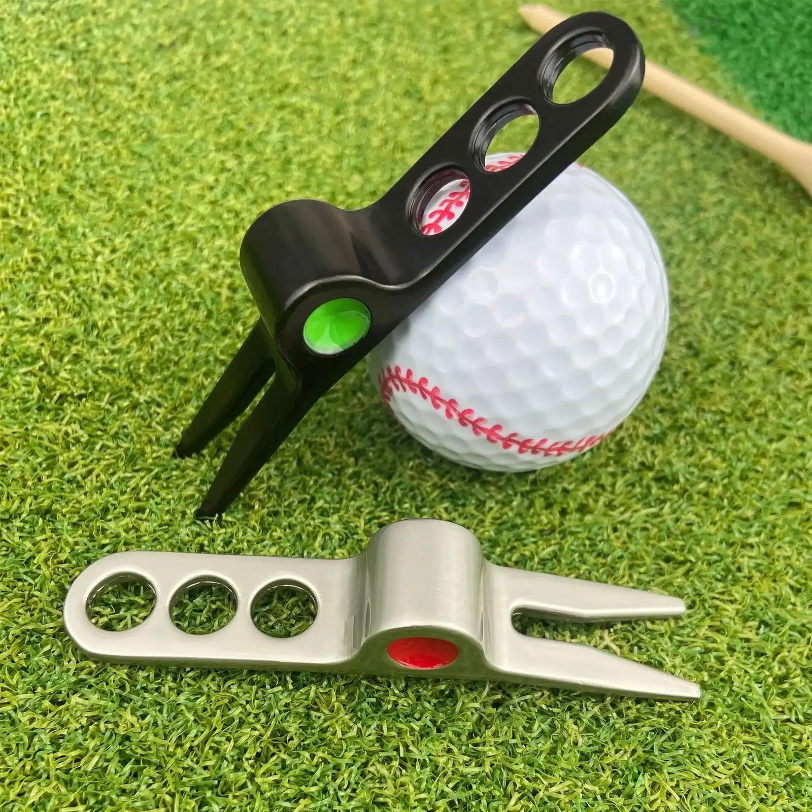 Golf Divot Tool Zinc Alloy Pitchfork for Golfers - Durable Ergonomic Design Compact Size Lightweight 35g Easy to Use Repair Tool Perfect Gift golf gift