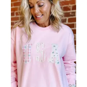 All-American Patchwork USA Pullover, Bubblegum