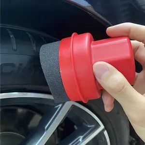 1PC Curved hardening sponge, hand-held with cover, car body, tire polishing, waxing sponge, brushing oil, cleaning sponge
