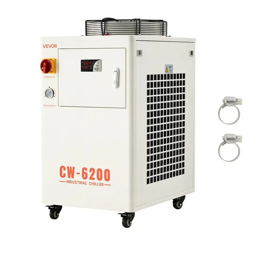 【DealsForYouDays】VEVOR Industrial Water Chiller, 17, 060 BTU/h, Industrial Water Cooler Cooling System with Compressor, 3.96 Gal Tank Capacity, 18.5GPM Max Flow Rate, for CO2 Laser Tube Engraving Cutting Machine