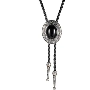 Bolo Tie for Men Western Cowboy Bolo Tie Necklace Shape Round Ties Supplies Accessories Western Handmade