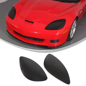 2-piece set of ABS transparent gray smoked headlight covers for 2005-2013 Corvette C6 models