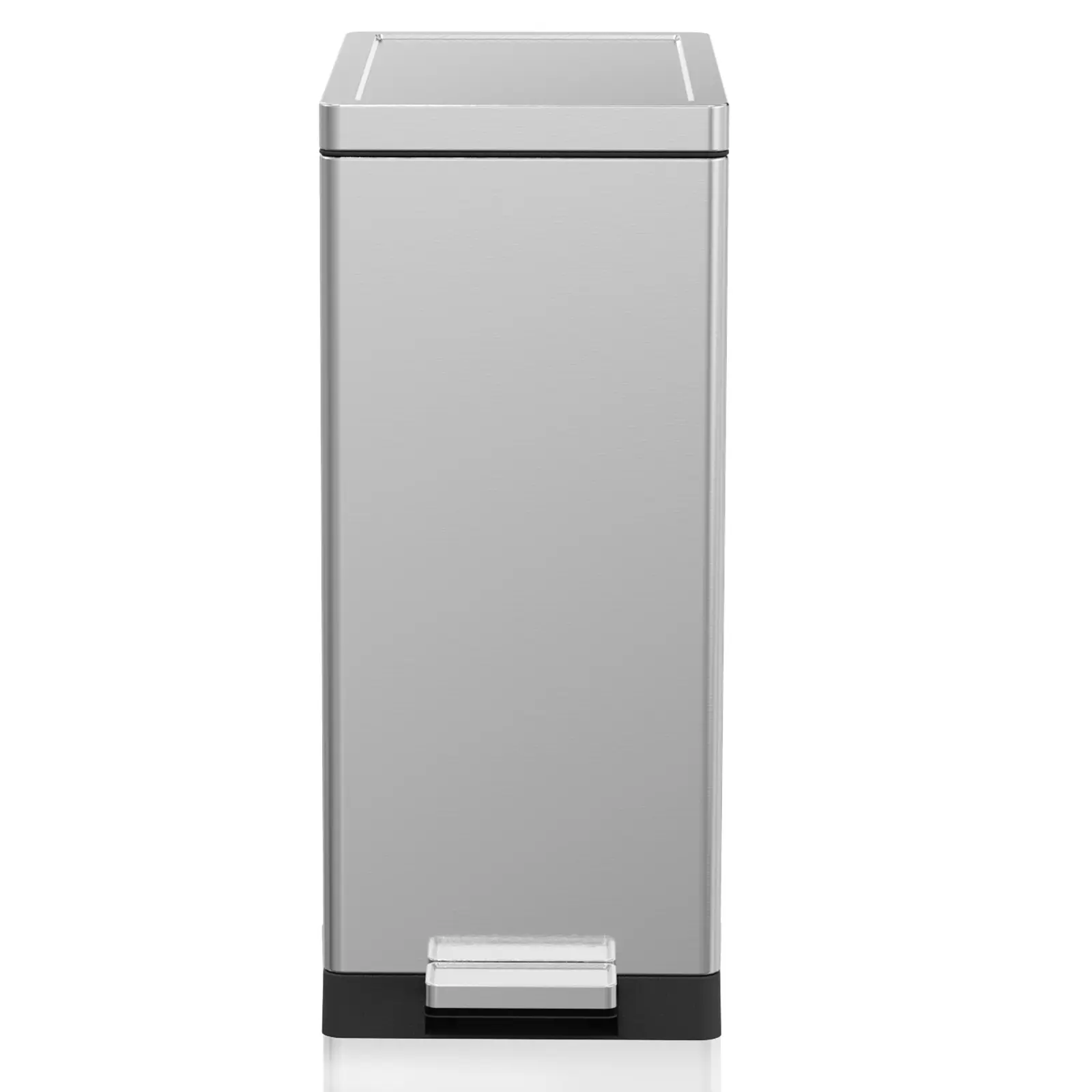 Kitchen Trash Can with Lid Slim Garbage Can Heavy-Duty Brushed Stainless Steel Waste Bin for Home Office Bathroom Bedroom Fingerprint Resistant,12 Gallon/45L