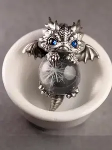 Dragon Year Zodiac Necklace, Retro Birth Year Pendant, Cute Dragon Design, Silver Color Chain, Birthday Gift, Couple Jewelry