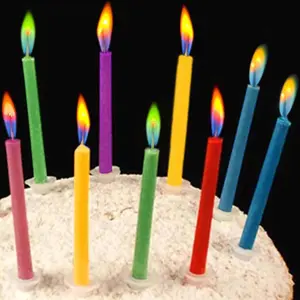 Birthday Cake Candles Happy Birthday Candles Colorful Candles Holders Included (12pcs)