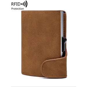 Men's Minimalist RFID Blocking Card Holder, Casual Plain Color Card Holder, Compact Design Card Holder for Men & Women