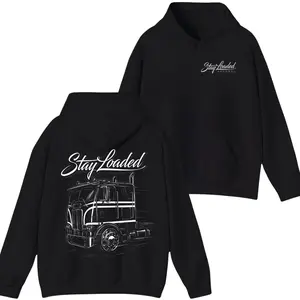 Stay Loaded Classic Truck Hoodie🚛 - Semi-Truck Graphic Streetwear, Road Warrior Vibes, Trendy Unisex Comfy Casual Fall Outfit🔥
