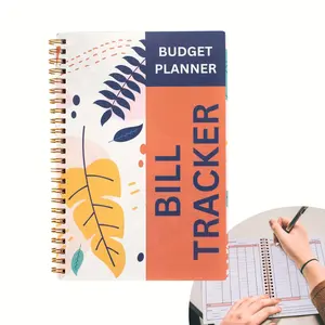 Bill Tracking Notebook with Spiral Binding and Back Pocket  For Financial Tracking, Household Finances, and Monthly Bill Organizer