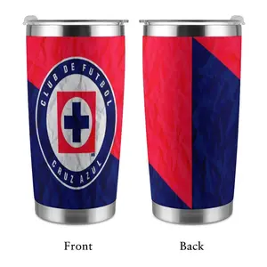 Cruz Azul Soccer Tumbler, Deportivo Cruz Azul Fan Gift, Blue and Red Insulated Travel Mug, Mexican Football Club Cup, Gift for Soccer Fans, 20oz Double Silver Edge Tumbler, Stainless Steel Tumbler