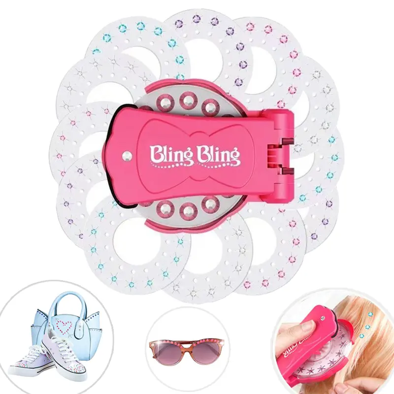 Diamond Gem Bedazzling Kit - Rhinestone Bedazzling Kit with Applicator Tool, Colorful Gems, for Hair, Clothes & Accessories, Kids' Gift for School Parties