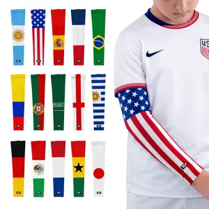 SLEEFS World Soccer Flag Edition Kids Arm Sleeve - Lightweight Breathable Performance Fabric for Athletes - One Size Fits Most - Bold Flag Colors - Secure Stretch Fit