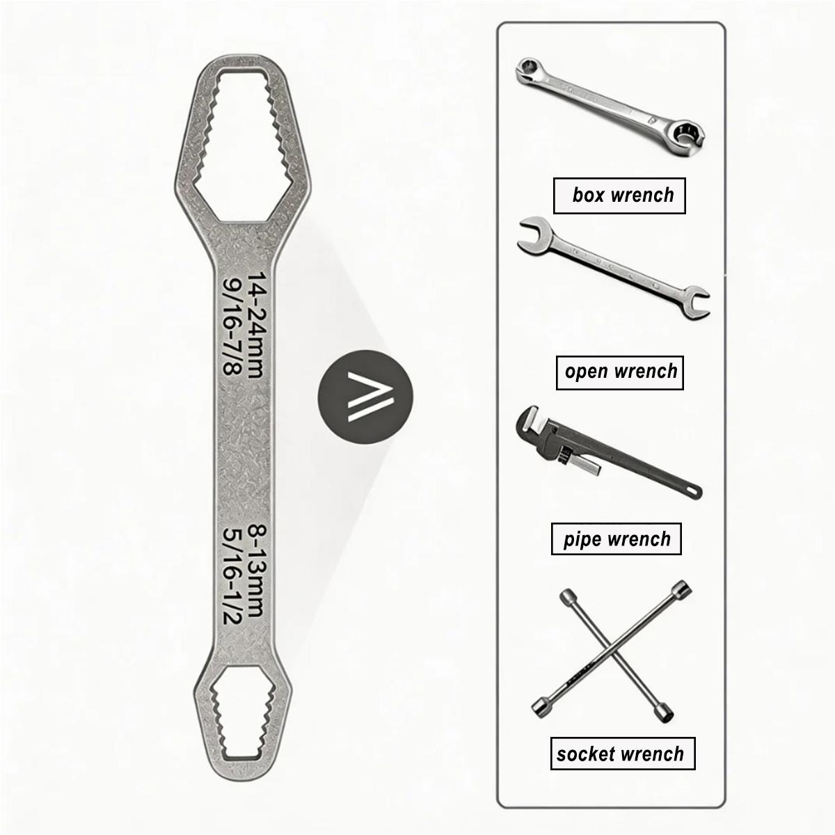 Universal Wrench Double Head Self Tightening Wrench, 8mm-24mm Self Tightening Universal Wrench Repair Tools, Adjustable Wrench Board Double Head Wrench for Various Situational