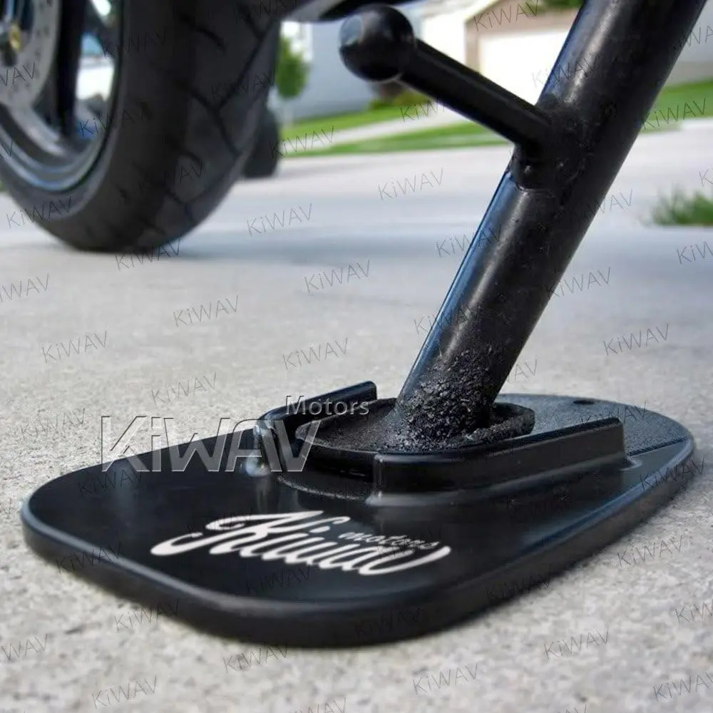 Motorcycle Lightweight Kickstand Pad Plate Support Accessory - Black, Anti-Sinking for Soft Ground, Outdoor Parking