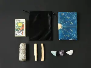 SDIK&SSIK Complete Tarot Kit for Beginners | Oracle Deck + Sage + Palo Santo + Crystal Set + Velvet Altar Cloth | Spiritual Cleansing & Reading Essentials